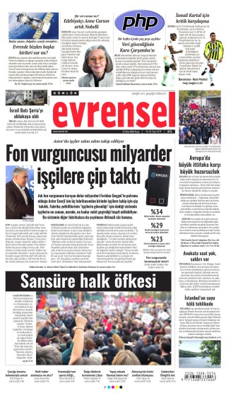 Evrensel Gazetesi 26 Ekim 2026 Manşeti