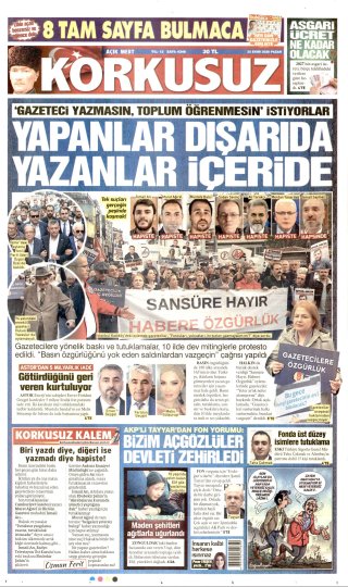 Korkusuz Gazetesi 26 Ekim 2026 Manşeti