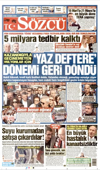 Sözcü Gazetesi 26 Ekim 2026 Manşeti