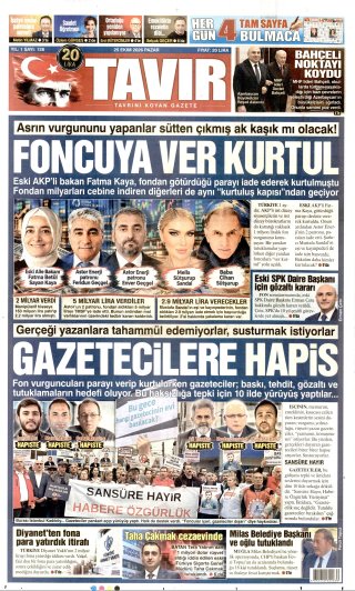 Tavır Gazetesi 26 Ekim 2026 Manşeti