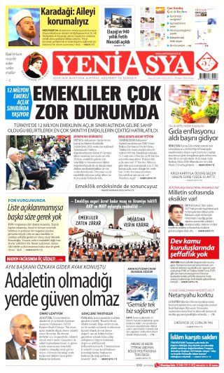 Yeni Asya Gazetesi 26 Ekim 2026 Manşeti