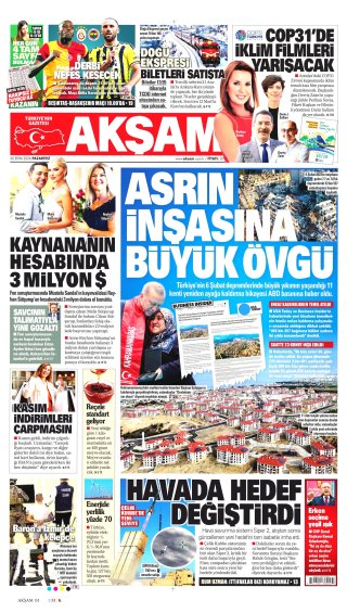 Akşam Gazetesi 27 Ekim 2026 Manşeti