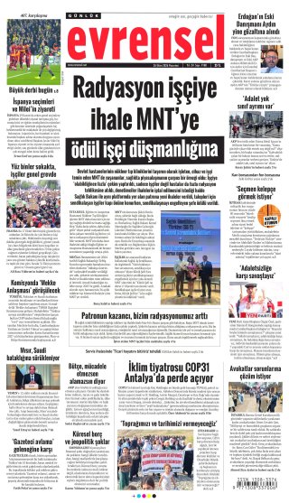 Evrensel Gazetesi 27 Ekim 2026 Manşeti