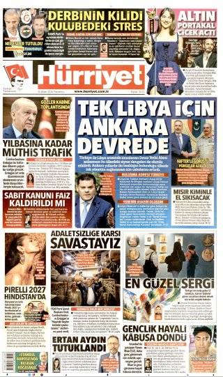 Hürriyet Gazetesi 27 Ekim 2026 Manşeti