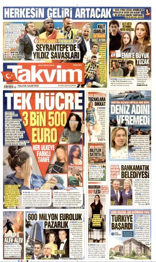 Takvim Gazetesi 27 Ekim 2026 Manşeti