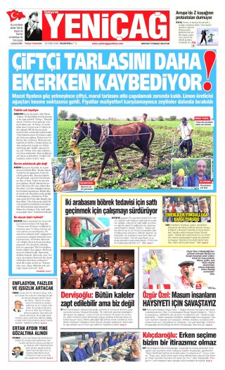 Yeniçağ Gazetesi 27 Ekim 2026 Manşeti