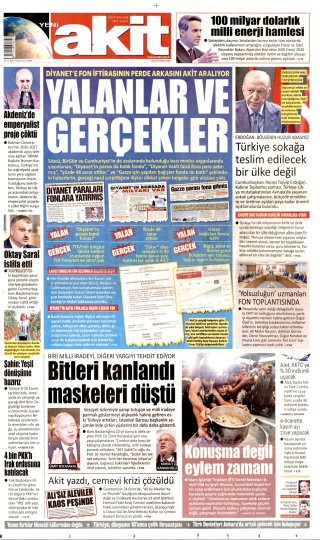 Yeni Akit Gazetesi 28 Ekim 2026 Manşeti