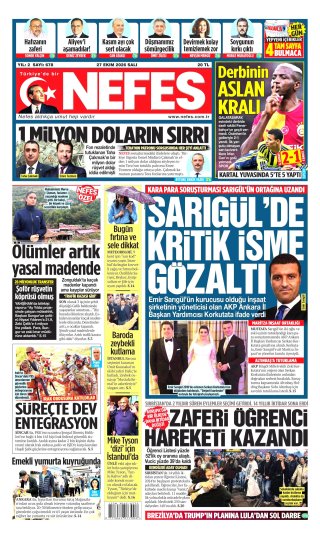 Nefes Gazetesi 28 Ekim 2026 Manşeti