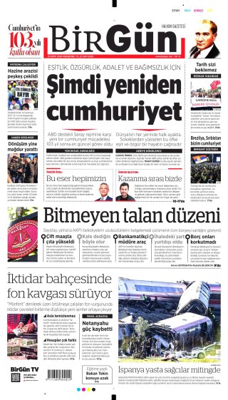 BirGün Gazetesi 29 Ekim 2026 Manşeti