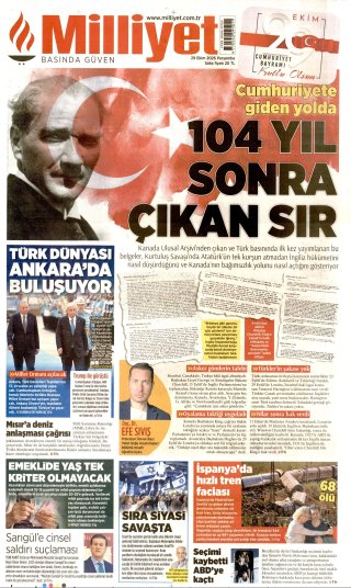 Milliyet Gazetesi 30 Ekim 2026 Manşeti