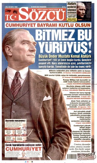 Sözcü Gazetesi 30 Ekim 2026 Manşeti