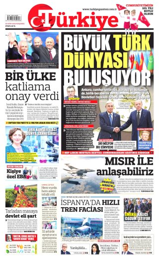 Türkiye Gazetesi 30 Ekim 2026 Manşeti