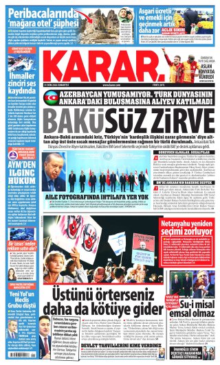 Karar Gazetesi 31 Ekim 2026 Manşeti