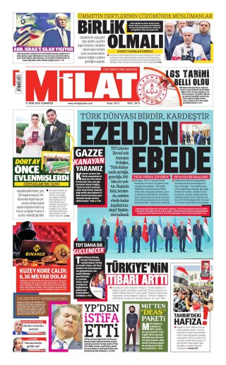 Milat Gazetesi 31 Ekim 2026 Manşeti