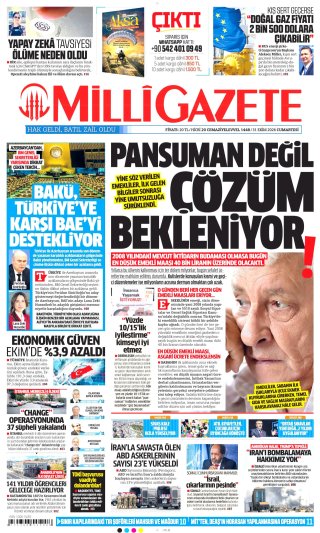 Milli Gazete Gazetesi 31 Ekim 2026 Manşeti