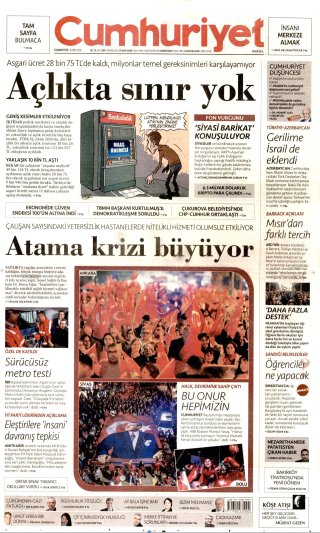 Cumhuriyet Gazetesi 1 Kasım 2026 Manşeti