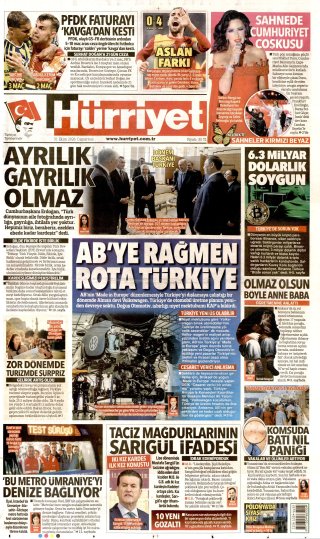 Hürriyet Gazetesi 1 Kasım 2026 Manşeti