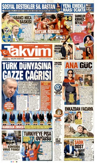 Takvim Gazetesi 1 Kasım 2026 Manşeti